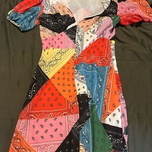 Staud Colorful Patchwork Women's Dress